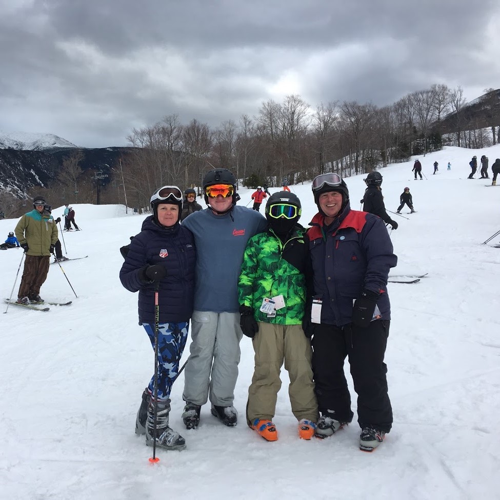 my family and i skiing